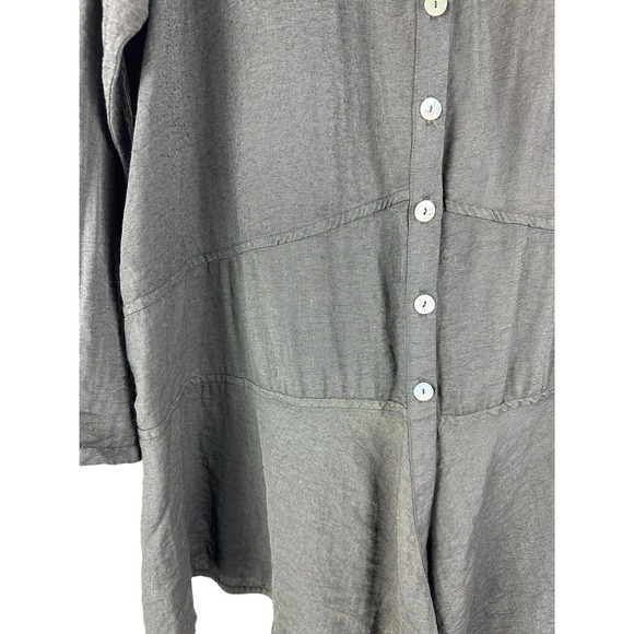 Et Lois Milla Top Womens Sz XL Lagenlook Button Up Minimalist Tunic Jacket - Picture 5 of 8